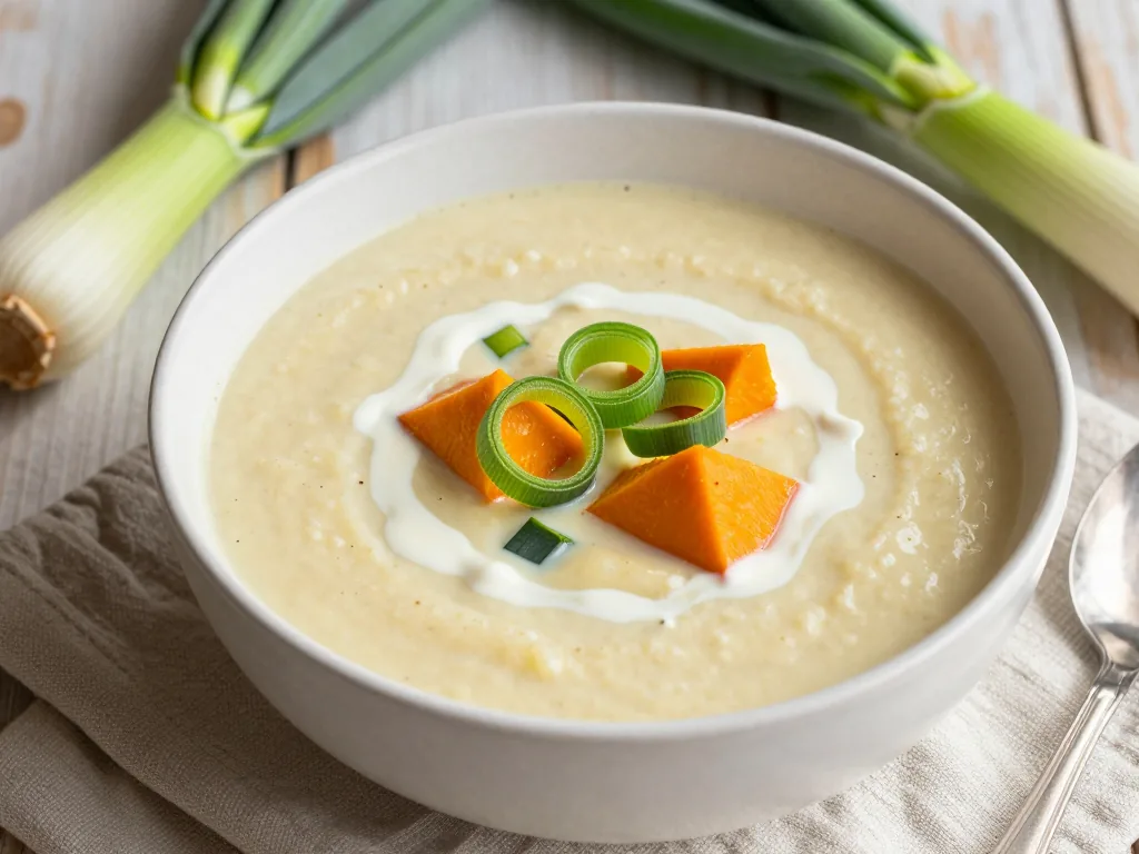 Kartoffel-Kürbis-Lauch Suppe