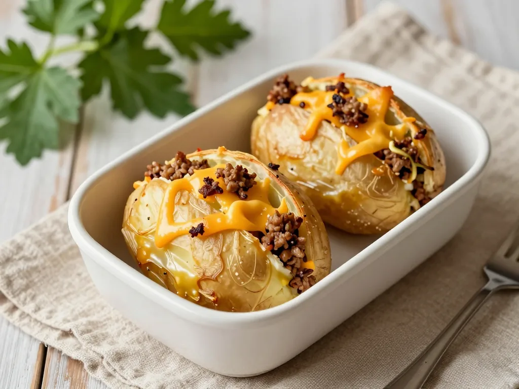 Kartoffeltaschen mit Käse-Hack-Füllung