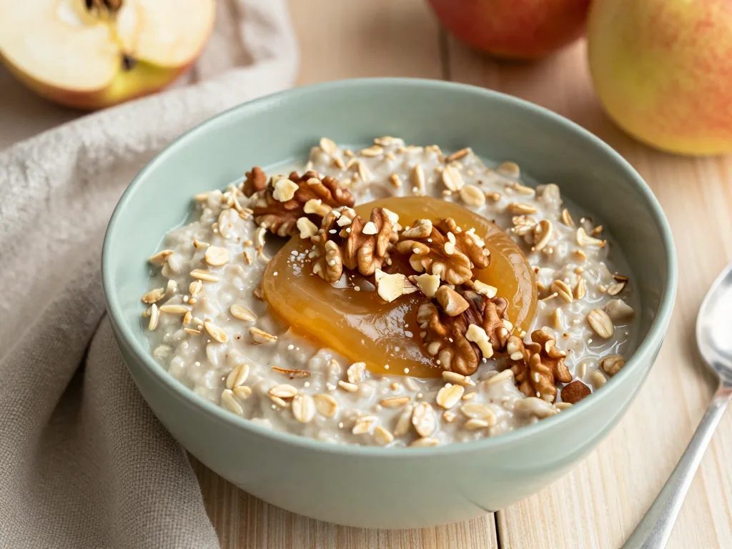 Porridge mit Apfelmark und Walnüssen