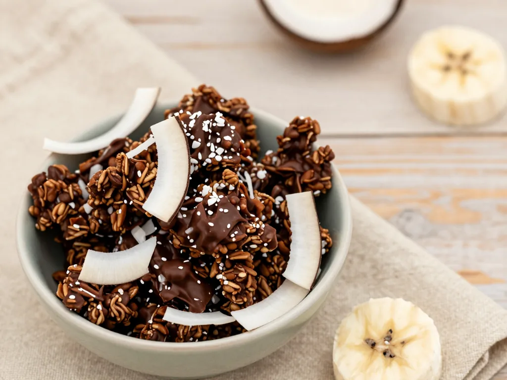 Schoko Bananen Kokos Granola