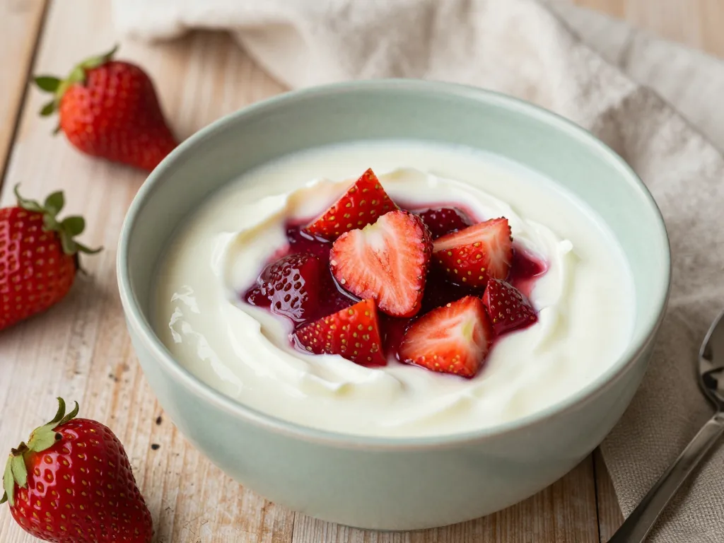 Skyr mit Erdbeer-Rhabarber Kompott