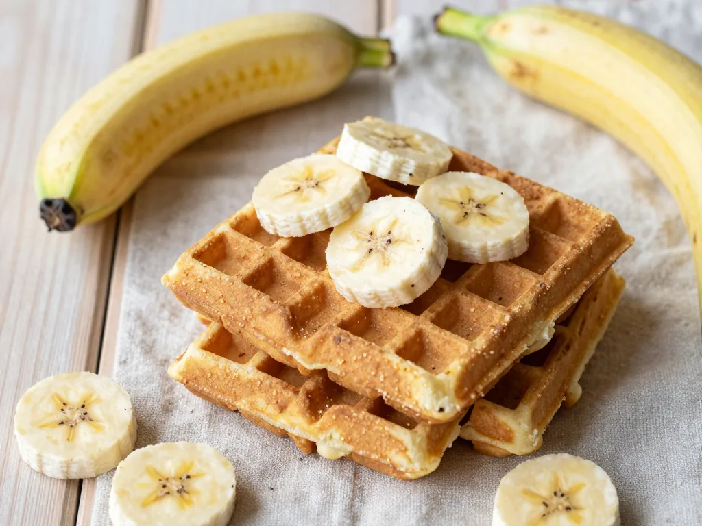 Zuckerfreie Bananenwaffeln